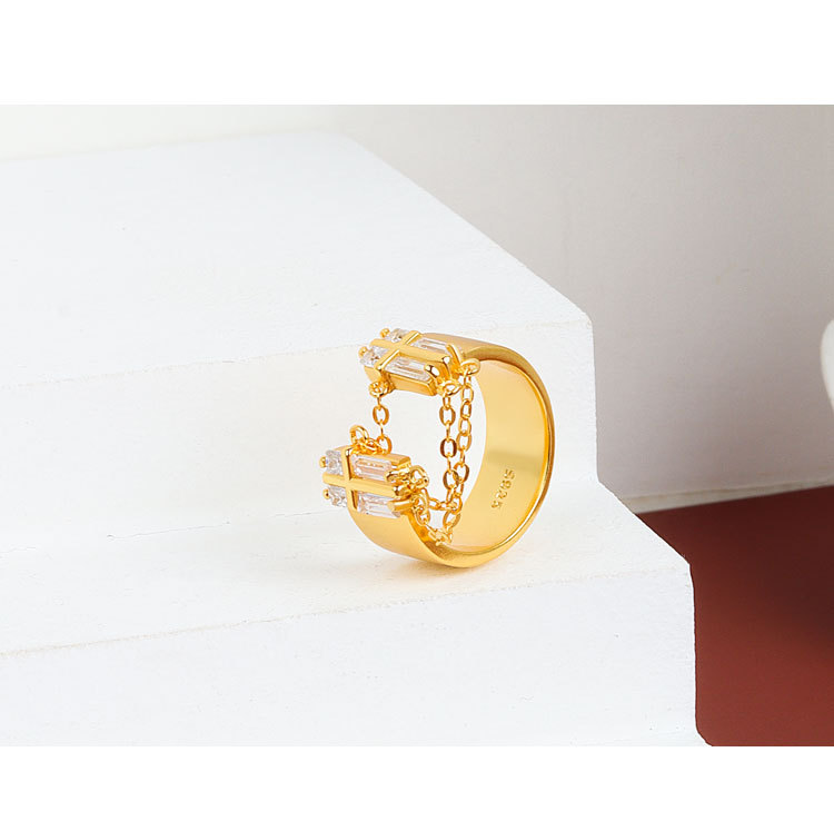 Fashion Simple Style Geometric Copper Plating Zircon Rings