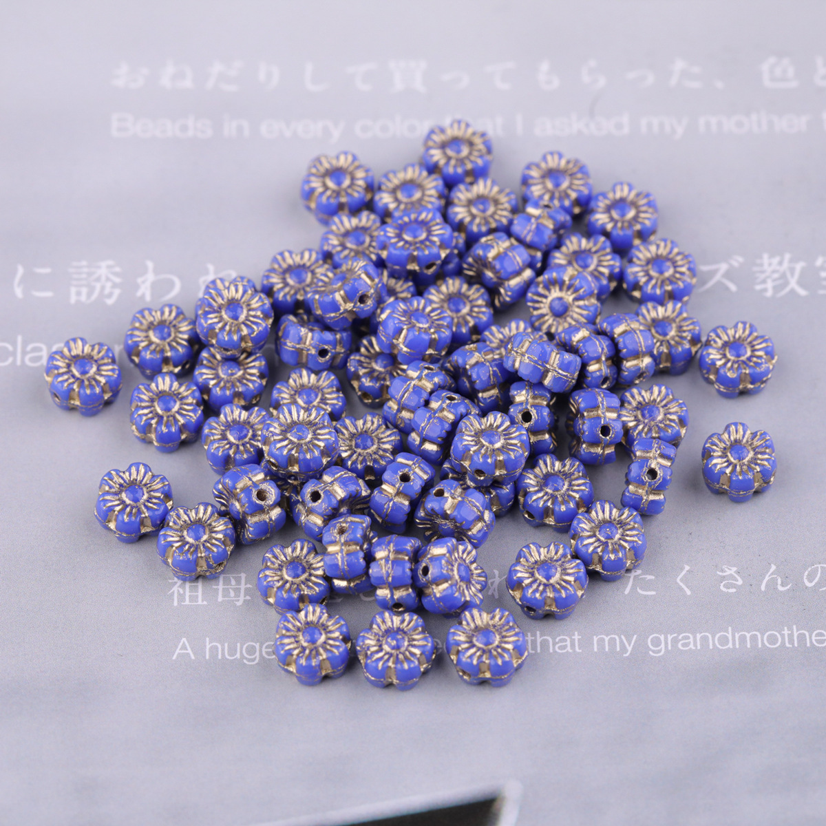 2025 nueva cuenta de vidrio checo preciosa flor hawaiana de vidrio 6mm aproximadamente 100 piezas accesorios de bricolaje