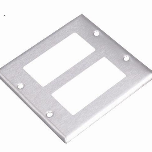 供应美式不锈钢/不锈铁 拉丝/镜面面板 两联插座开关面板 LD-7192