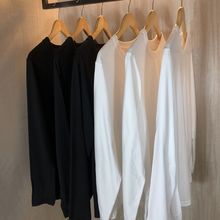 现货200g新疆长绒棉男式长袖T恤空白打底衫圆领优质一件代发79400