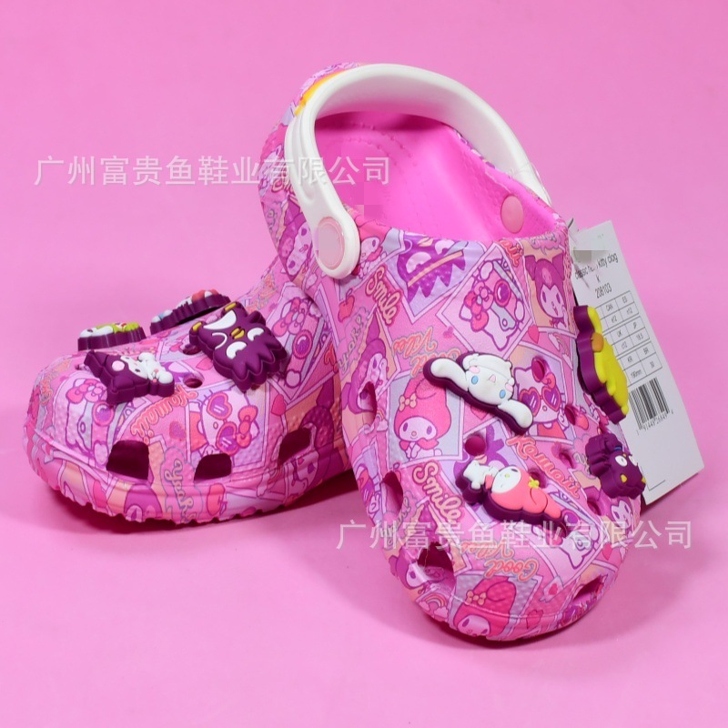 2025 New Parent-Child Mikasa Ou Clogs Women's and Children's Shoes Summer Two-Wear Sandals and Slippers Non-Slip Beach Shoes
