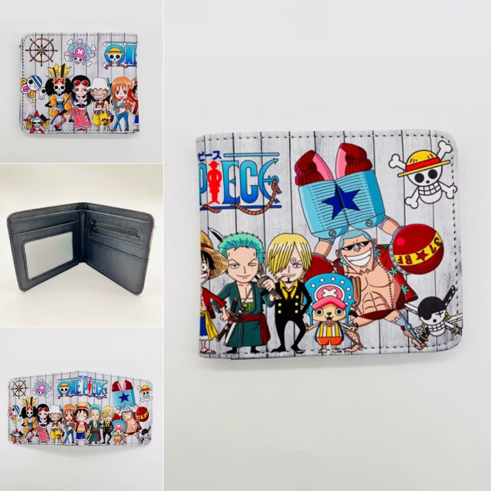 One Piece One Piece Cartera de dibujos animados japoneses Luffy Choba Solon plegable estudiantes PU cartera de cuero corta