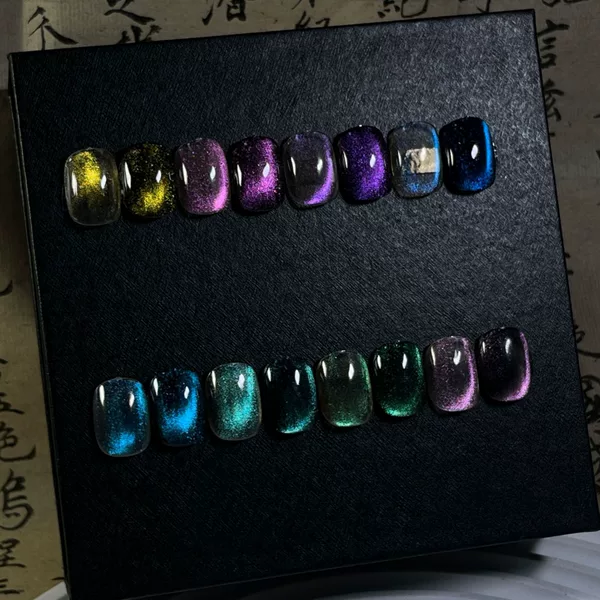 Nail Art Cat Eye Powder 3D Magnetic Powder Chameleon Nail Polish Painting Handmade Magnetic Chameleon Blue Tears