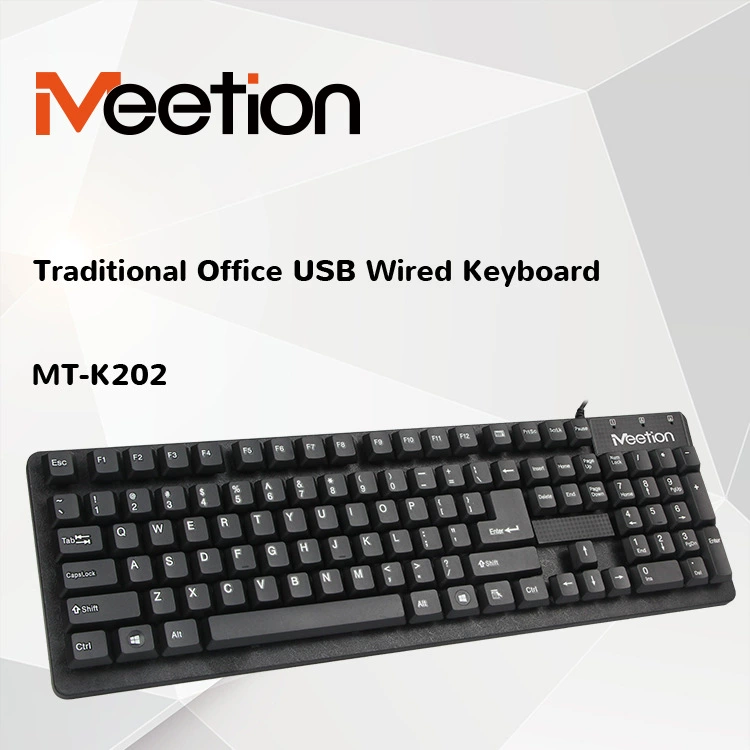 MEETION Mushen K202 USB Проводная клавиатура для бизнеса, офиса, дома, брызгозащищенная клавиатура на испанском языке, оптовая продажа