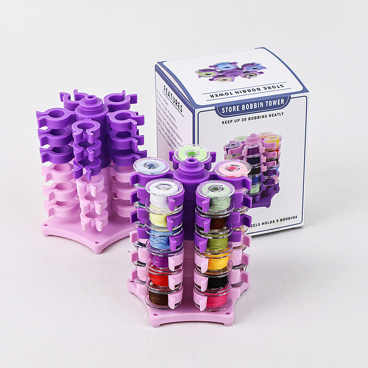 Clip de recogida de lanzadera desmontable Caja de recogida de lanzadera giratoria Clip de almacenamiento de núcleo de alambre Torre de lanzadera Spot al por mayor