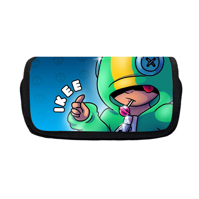 Nuevo salvaje bolsas de lápiz de estudiantes de gran capacidad caja de papelería personaje creativo de niños caja de lápiz doble lote transfronterizo