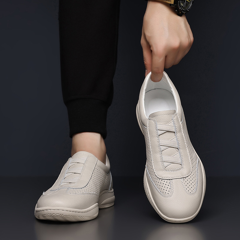 Pies de vaca de primera capa de verano nuevos hombres sandalias de cuero huecas de cuero zapatos de cuero casuales transpirables zapatos de hombre zapatos