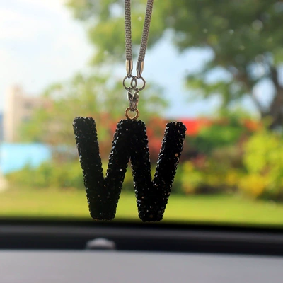 Bear Car Pendant Car Interior — Car hanging - w-letter-car-pendant-black