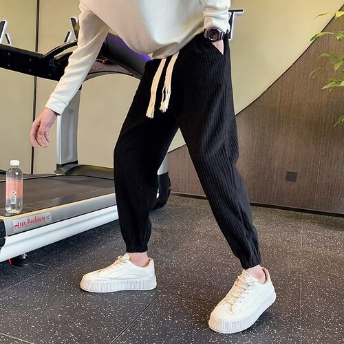 Spring and Autumn Simple Leisure Men's Loose Trendy Matchable Heavyweight Ankle Sweatpants Summer Exercise Ankle Pants