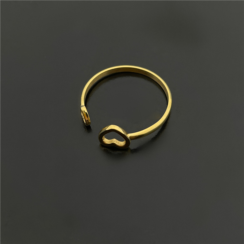 Sweet Heart Shape Stainless Steel Open Ring 1 Piece