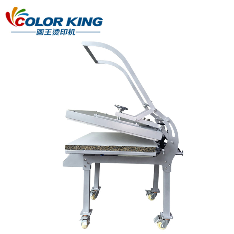 En stock 80*100cm de gran formato máquina de prensa de calor de prendas de vestir magnética semiautomática Correa estirable máquina de impresión de trípode