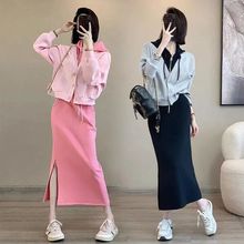 休闲半身裙套装女2025春秋季新款韩版减龄妈妈装宽松显瘦两件套潮
