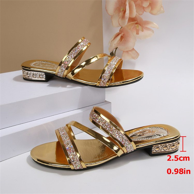 2026 Women's Shoes Fashion Rhinestone Outer Wear Women's Word Sandals Summer New Casual Slippers_vogvips.com