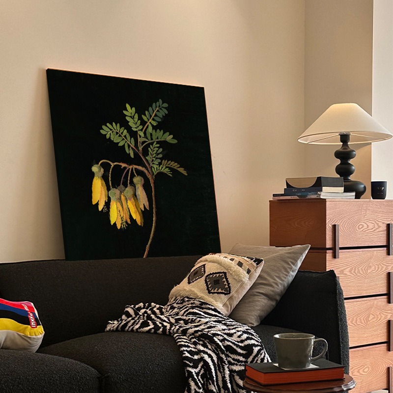 Qingzhu Fengchun New Chinese Style Light Luxury Style Ancient Style Living Room Decoration Painting Zen Entrance Hanging Painting Retro Sofa