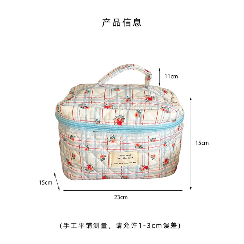 312022 Makeup bag, large-capacity storage bag for water, lotion and cosmetics, portable double-zipper toiletry bag details Picture