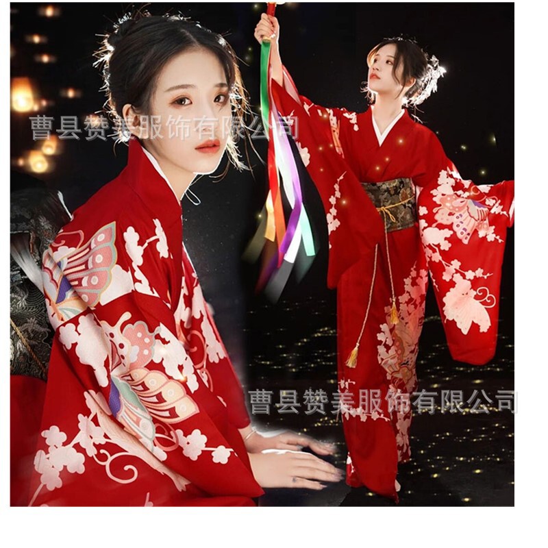 Kimono Women's Improved Chinese Spring Exterior Portrait Bathrobe Dress Red Japanese Style Hefengshen Girl's Clothing