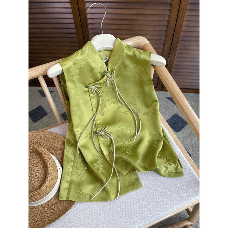 New Chinese Style Casual Versatile Jacquard National Style Vest for Women 2025 Spring and Summer New French Retro Sleeveless Top