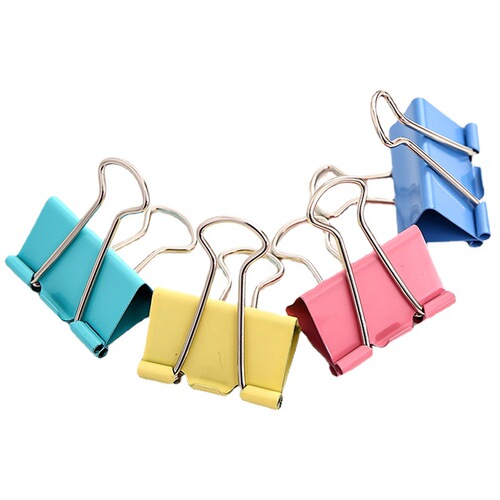 Deli long tail clip color ticket clip swallow tail clip test paper information file 1-6# large and small iron book clip wholesale