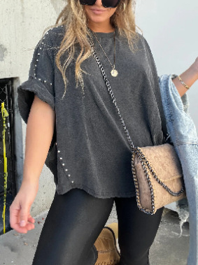 Regular Top Length T-shirt Tops Type Wholesale Women's Simple Style Solid Color 3/4 Length Sleeve T-Shirts