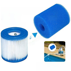 可重複使用的可水洗游泳池過濾海綿 藍色清潔海綿柱子 泳池過濾棉