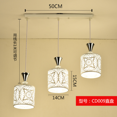 Lámpara de comedor de tres cabezas creativa lámpara de mesa de comedor personalizada moderna minimalista nórdica pequeña lámpara de pasillo de barra de estilo industrial