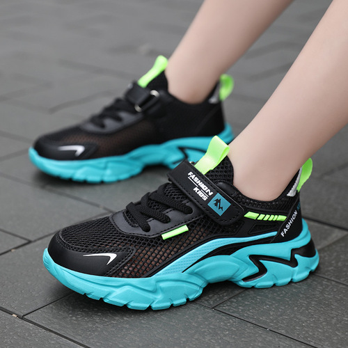 Children's Autumn Shoes, Unisex Sports Shoes, Waterproof, Non-slip, Breathable Mesh, Magic Tape, for Big Kids and Boys, Walking Shoes