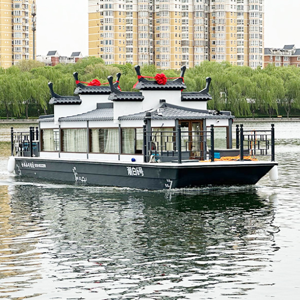 13.9米玻璃钢舫船厂家直销景区用国风古风画舫船