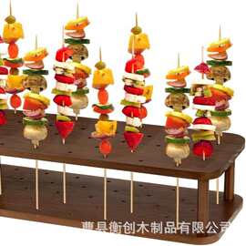木质串架烧烤串串食物展示串架案板聚会水果串架棒棒糖展示架