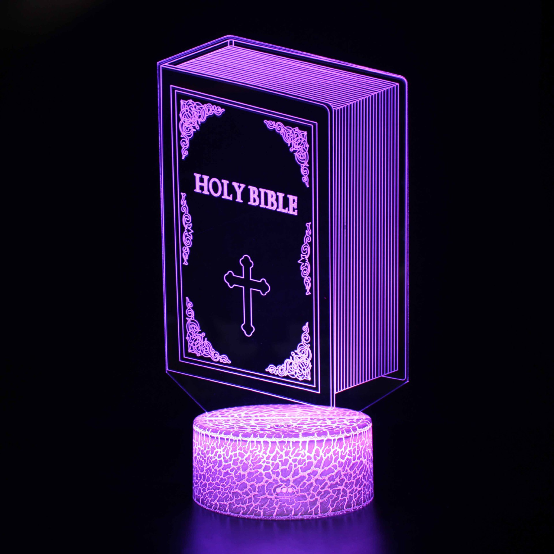 Luz de noche LED personalizada Jesús Virgen Ángel serie lámpara de mesa regalo creativo acrílico 3D noche luz al por mayor