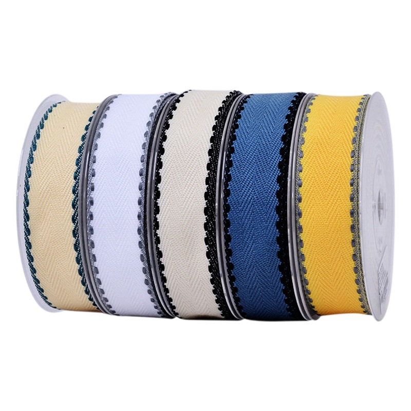 Yao Ming 2,5 cm arco accesorios para el cabello zapatos y sombreros ramo embalaje cinta caja de regalo doble patrón puente punto