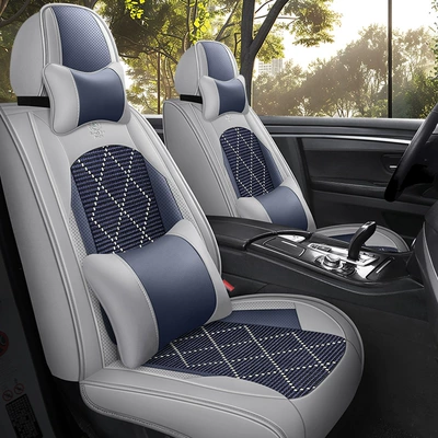New car seat covers, breathable ice silk material, full-coverage design, suitable for sports cars, universal for drivers, and designed for use in vehicles