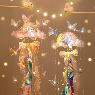 Mid-Autumn Festival lantern jellyfish lantern rabbit lantern handmade DIY material children's portable antique ornaments 2024 free shipping