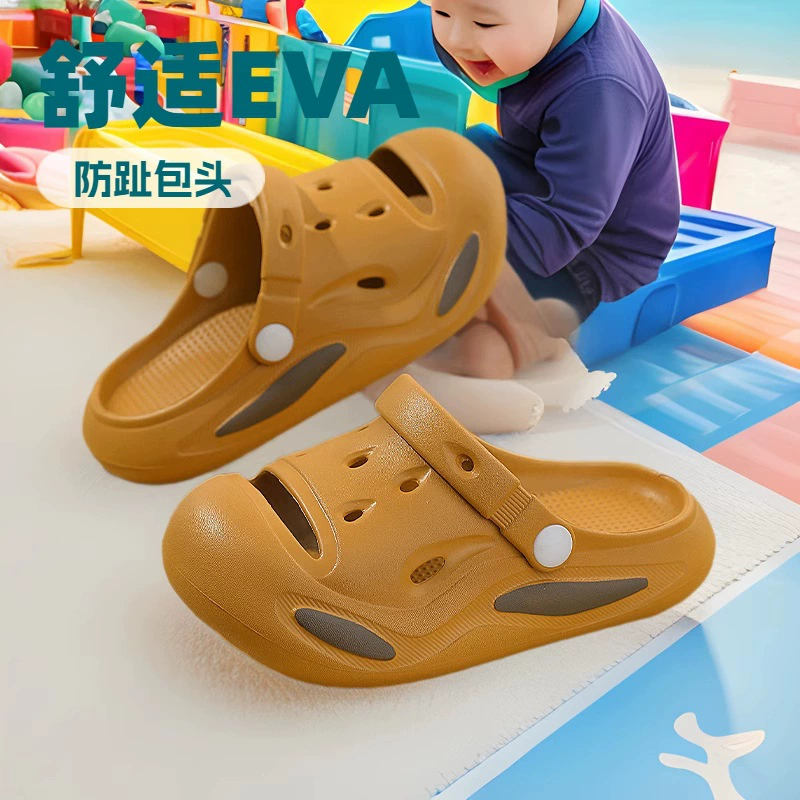 Детские кроксы 2025 года, модные и универсальные, милые повседневные уличные кроксы для детей, мультяшные кроксы с капибарой для самостоятельного творчества
