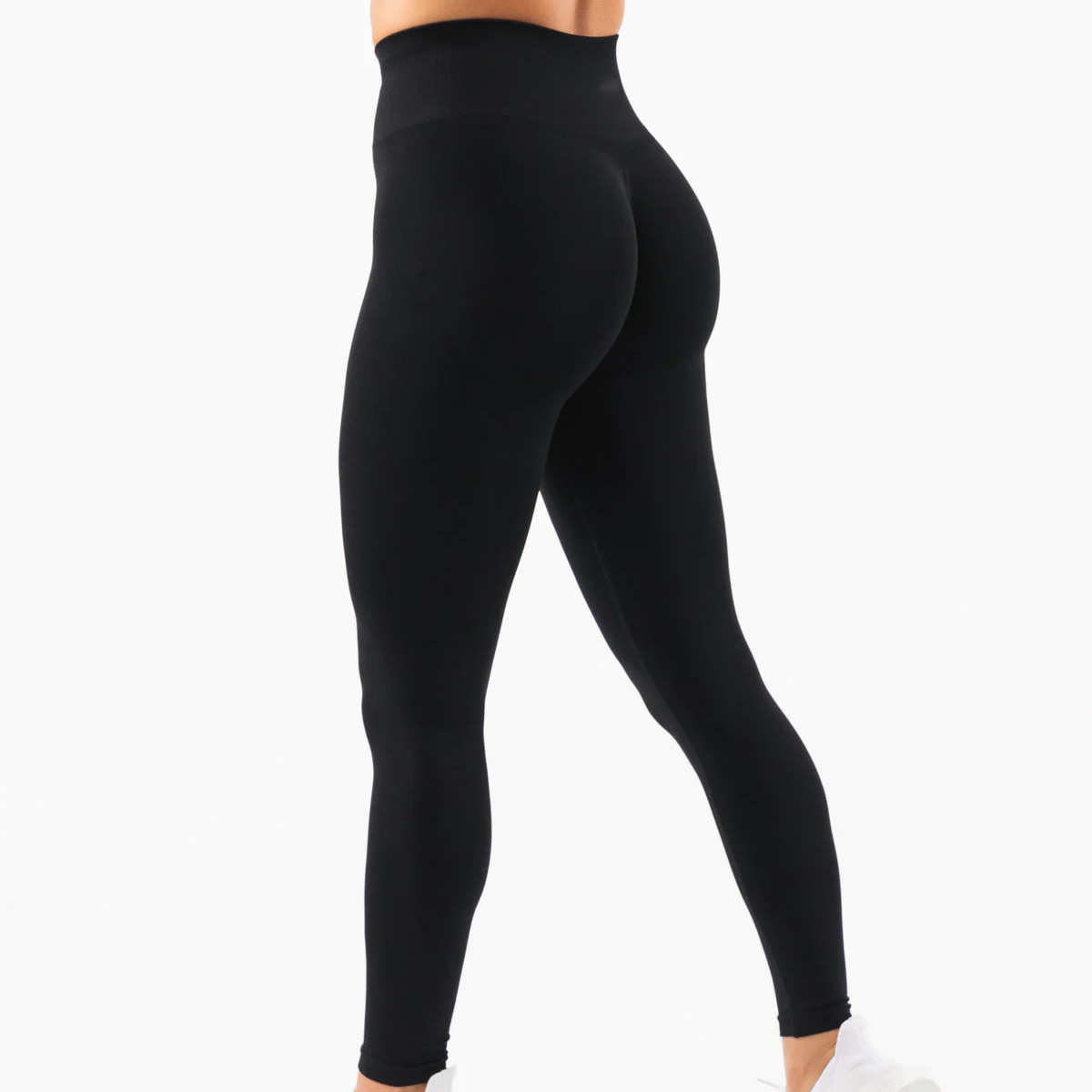 European and American Amplify Seamless High Waist High Elastic Sports Fitness Three Waist Moisture Absorption and Sweat Peach Hip Tights