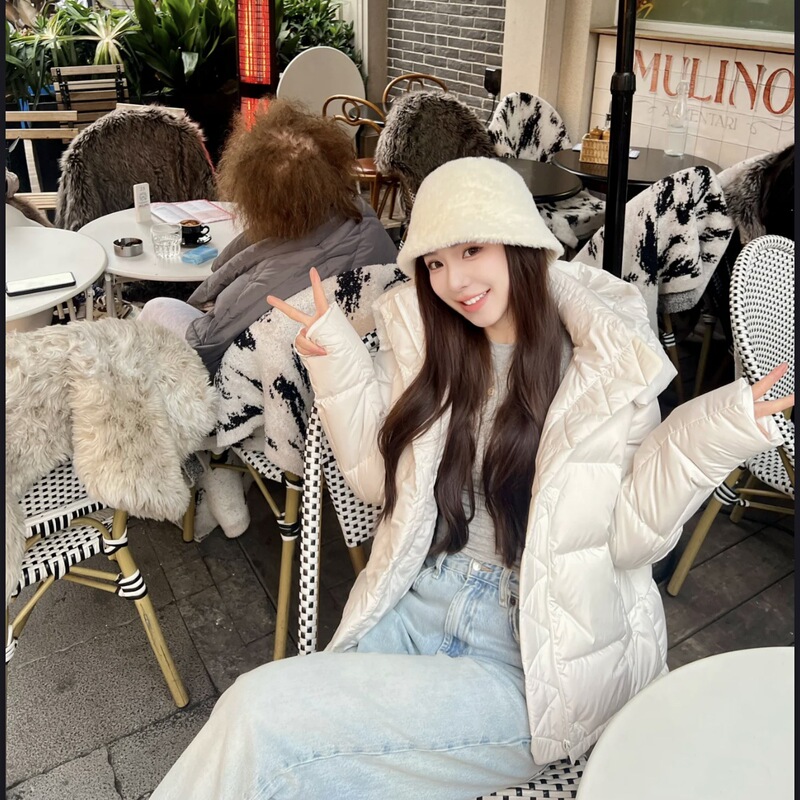 Lulu Five-Panel down Jacket for Women, New Model, Pinghu Coat, Women's Winter Thick Goose Down, Winter Women's Short and Long Styles