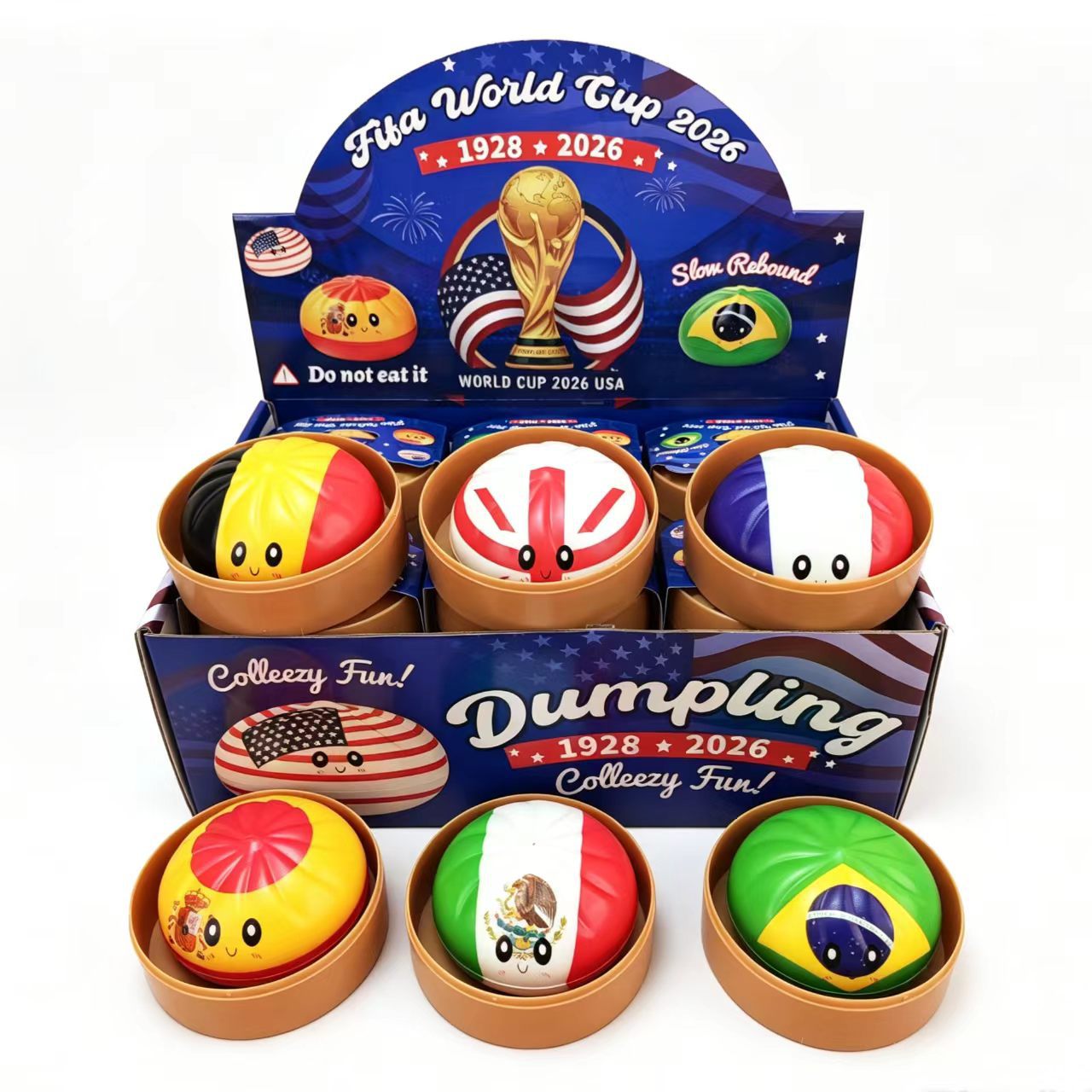 World cup baozi squishies - get a box of 12!