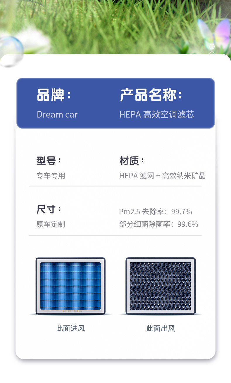 Aromatherapy air conditioning filter, compatible with Volkswagen Magotan air filters and original B8/B7 car activated carbon filters