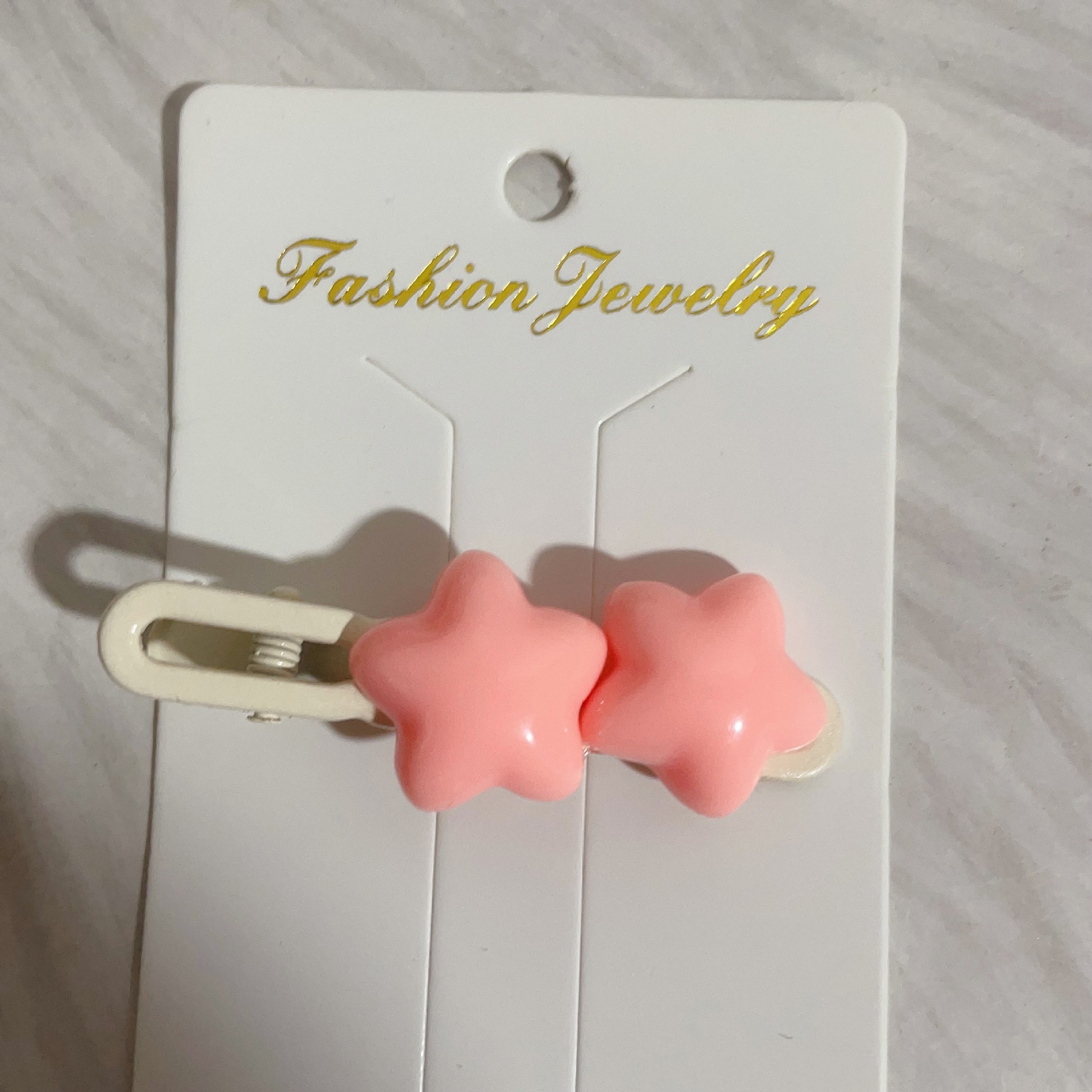 핑크 더블스타 덕빌클립 [종이카드 없음]