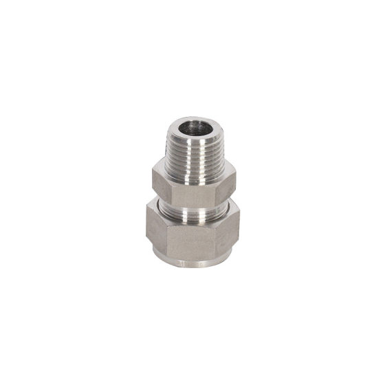 304316 stainless steel ferrule joint double ferrule terminal joint NPT external thread straight-through die forging ferrule right angle