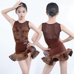 Faz Kidsren's Latin Internet Celebrity Dance Clothing Practice Clothing Set Kidsren's Latin Dance Classy Performance Clothing Latin Training Clothing