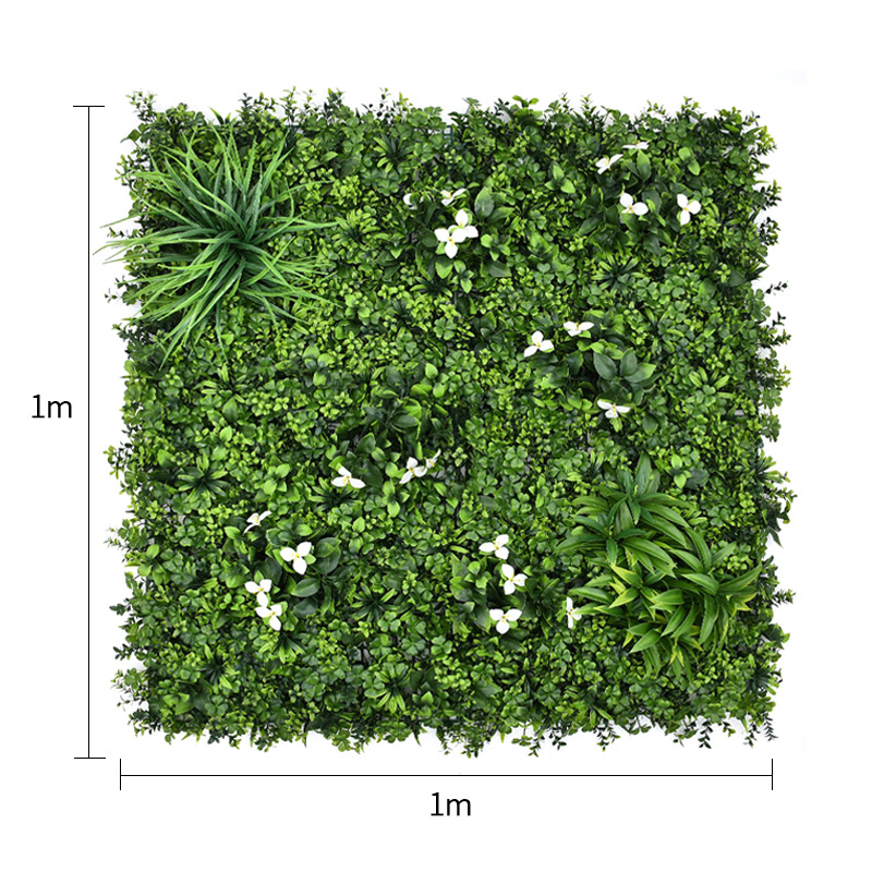 Césped artificial decorativo – Plantas y flores falsas de plástico para pared y fondo, resistente al sol