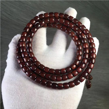 海黄海南黄花梨木老料油梨108颗念珠佛珠手串沉水35克7*8直切珠子