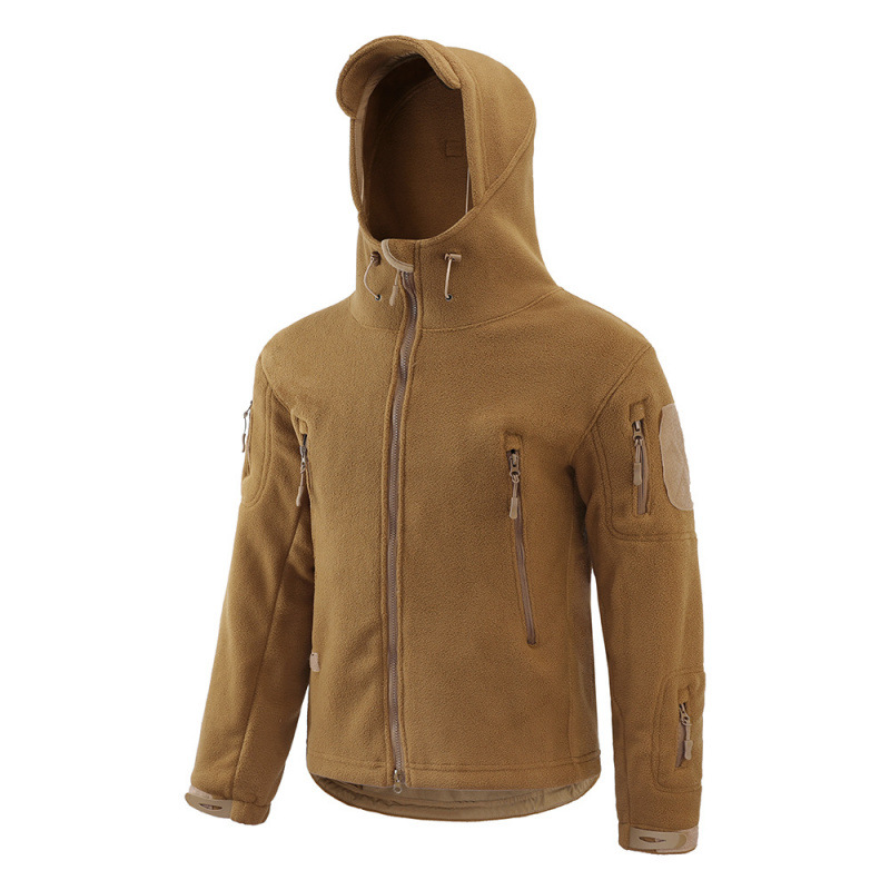Nuevo chaqueta de terciopelo de hombre calentamiento transpirable chaqueta de asalto camiseta base al aire libre chaqueta encapuchada para montar