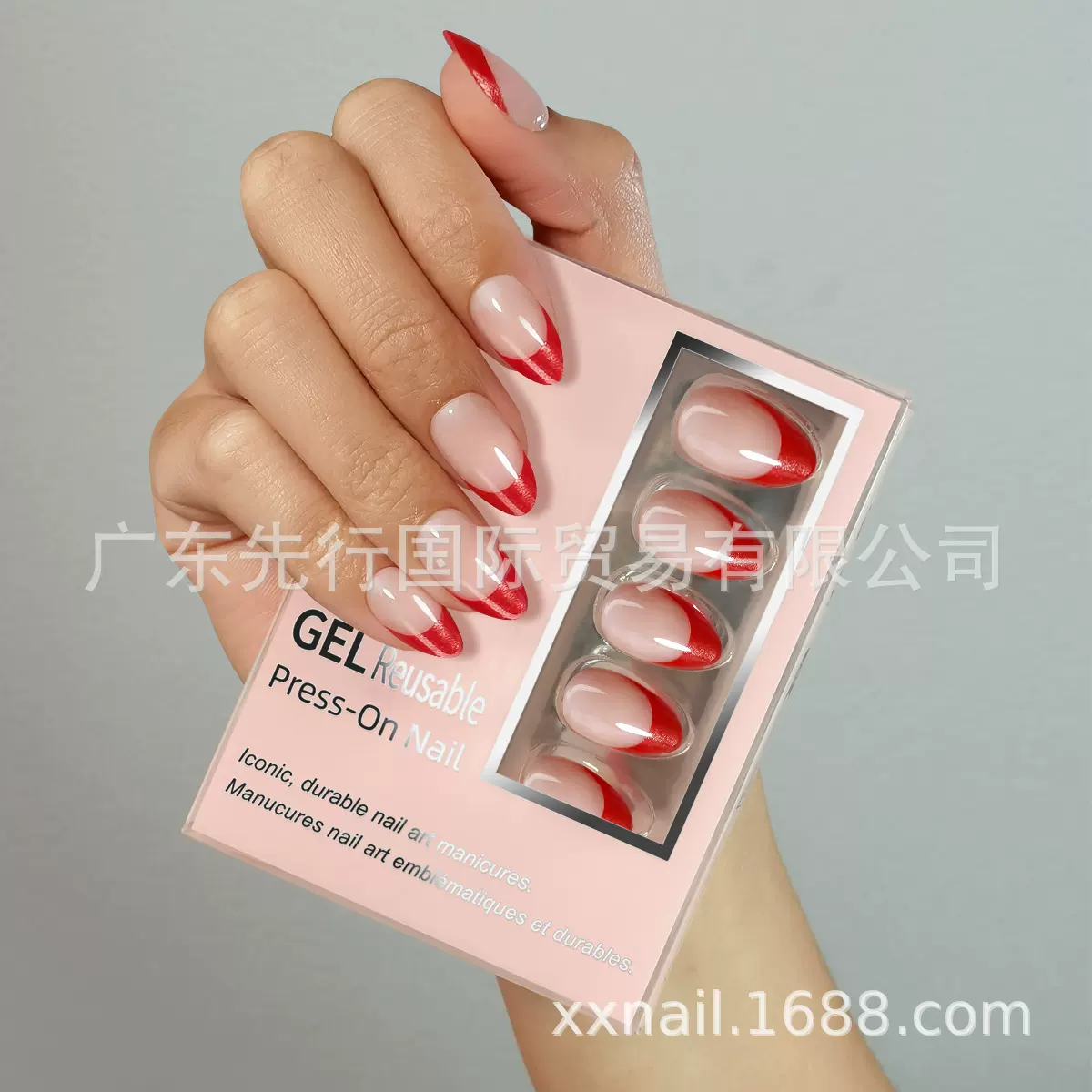 32PcsNails16Size软甲法式成品按压假指甲美甲贴片穿戴甲片工厂