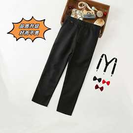 儿童精品西裤春秋长裤男童黑色哔叽长裤 中小童表演黑裤 厂家直销