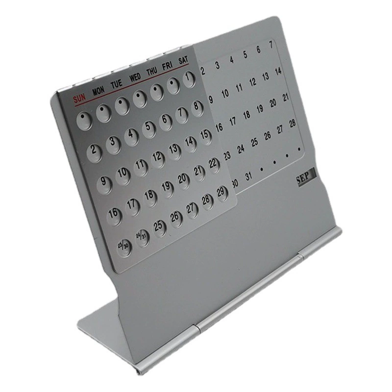 Креативный ультратонкий офисный Настольный персонализированный Настольный календарь металлический китайский и английский календарь с гравировкой реклама