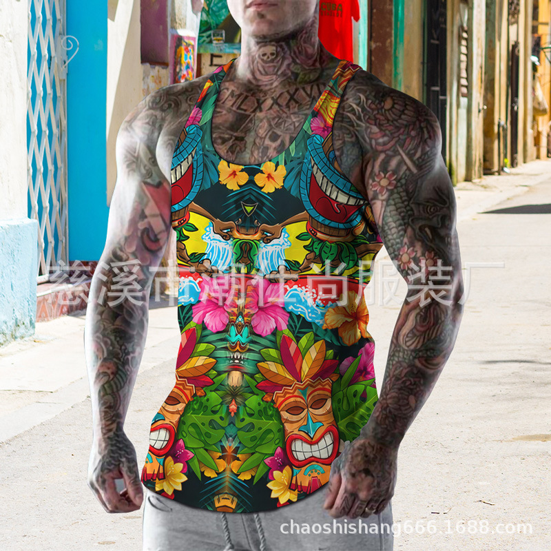 Camiseta sin mangas hombre fitness running verano estilo europeo Venom