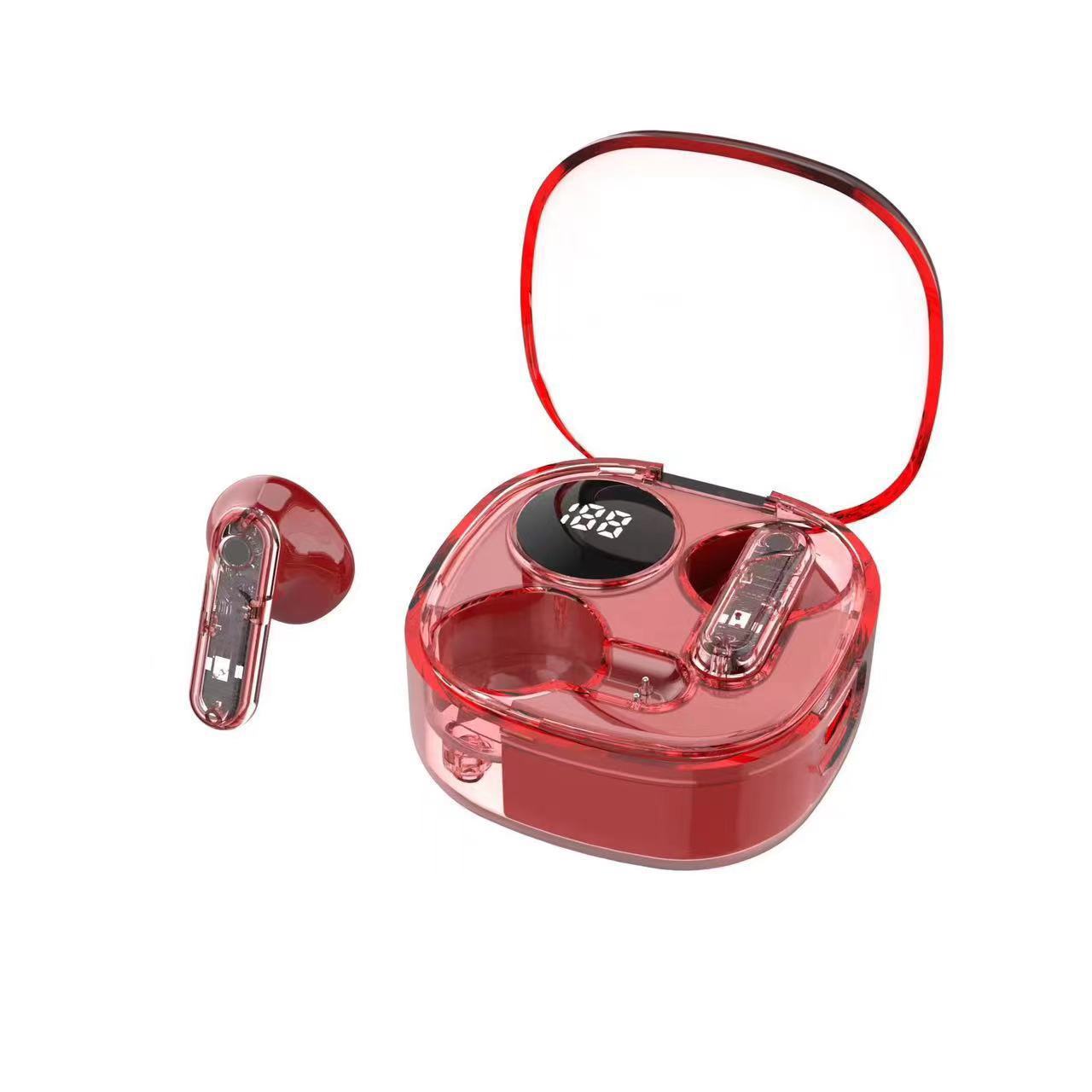 跨境新款游戏双耳数显无线入耳蓝牙耳机M20MAX透明水晶真立体