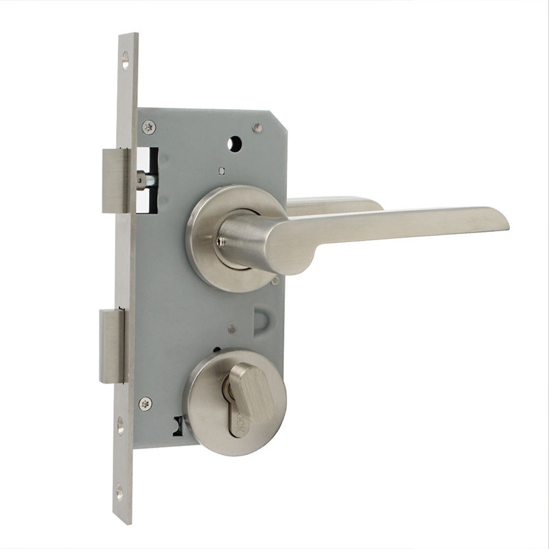 Lelang puerta cerradura acero inoxidable 304 hogar puerta de madera cerradura interior dormitorio mudo níquel cepillado simple split Lock