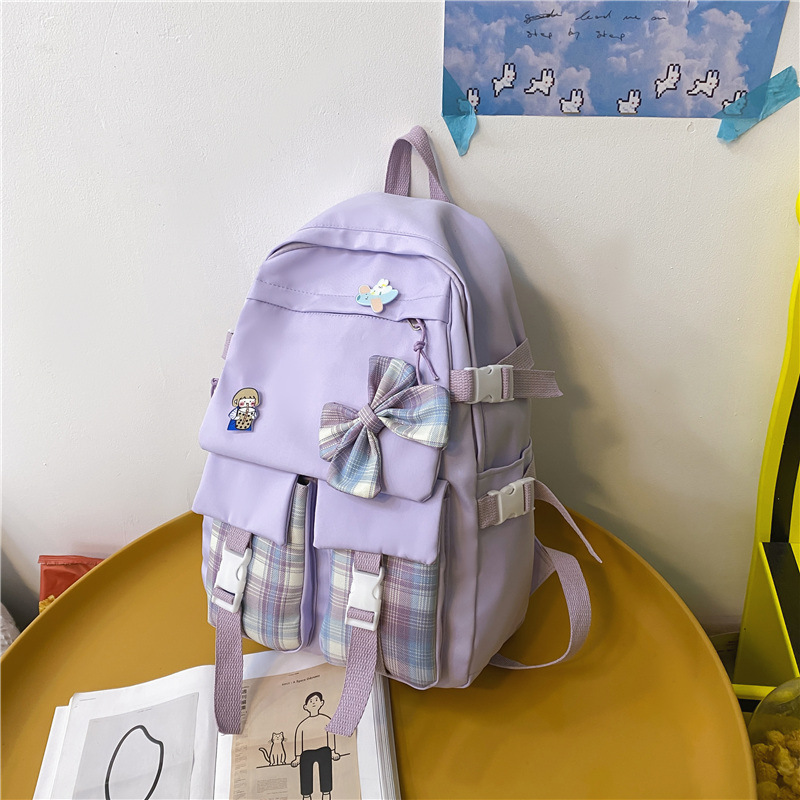 新款可爱小学生三到六年级初中生大容量背包女生双肩包高中生书包|undefined